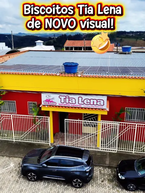 A fábrica dos Biscoitos Tia Lena de visual novo, vista do alto